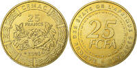 Central African States 25 Francs Paris, Brass, KM:20 -