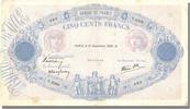 France 500 Francs Banknote, 500 F 1888-1940 ''Bleu et Rose'' -