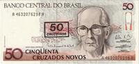 Brazil 50 Cruzeiros on 50 Cruzados Novos KM:223 -