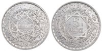 Morocco 5 Francs Coin, Paris, Aluminum, Lecompte:246 -
