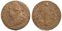 France 2 Sols Coin, 2 sols françois, Paris, Bronze -