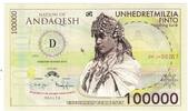 Other Not Applicable Banknote, 100000 FINTO NATION OF ANDAQESH TOURIST BANKNOTE -