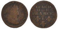 France Liard Coin, Louis XIV, Liard de France au buste âgé, troisième type -