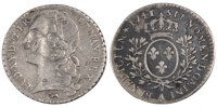 France 12 Sols, 1/10 ECU Coin, Louis XV, 1/10 Écu au bandeau, Paris -