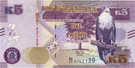 Zambia 5 Kwacha Banknote -