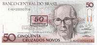 Brazil 50 Cruzeiros on 50 Cruzados Novos Undated (1996), KM:223 -