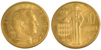 Monaco 50 Centimes Coin, Aluminium-Bronze, Gadoury:148 -