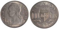 Réunion 100 Francs Coin, Nickel, Lecompte:104 -