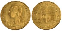 Réunion 20 Francs Coin, Aluminum-Bronze, Lecompte:87 -