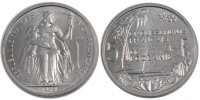 FRENCH OCEANIA 5 Francs Coin, Aluminum, Lecompte:23 -