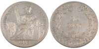French Indochina 20 Cents Coin, Paris, Silver, Lecompte:228 -