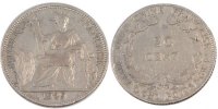 French Indochina 20 Cents Coin, Paris, Silver, Lecompte:229 -