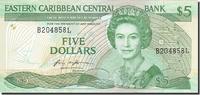 East Caribbean States 5 Dollars Banknote, Undated (1986-1988) -
