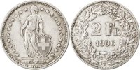 Switzerland 2 Francs Coin, Bern, Silver, KM:21 -