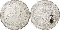France 1/2 Ecu Coin, Louis XIV, 1/2 Écu aux palmes, Rennes -