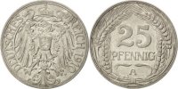 GERMANY - EMPIRE 25 Pfennig Coin, Wilhelm II, Berlin, Nickel -