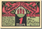 Germany 1 Mark Banknote, Wesenberg, personnage 1921-07-01 UNC(63) Mehl 1410.1b -