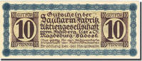 Germany 10 Pfennig Banknote, Sacharin, valeur faciale -