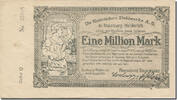 Germany 1 Million Mark Banknote, Duisburg, Usine 1, 1923 EF(40-45) -