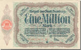Germany 1 Million Mark Banknote, Duisburg, Blason 2, 1923-08-10 AU(55-58) -