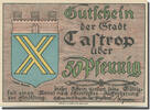 Germany 50 Pfennig Banknote, Castrop, Blason, Mehl:223.1 -