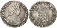 France 1/2 Ecu Coin, Louis XIV, 1/2 Écu à la mèche longue, Bayonne -