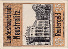 Germany 25 Pfennig Banknote, Neustrelitz, Monument, 1922 UNC(63) Mehl:FS 969.1 -