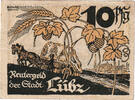 Germany 10 Pfennig Banknote, Lübz, champs, 1922 EF(40-45) Mehl:835.1 -