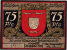 Germany 75 Pfennig Banknote, Wesel, Blason, Mehl:1409.1a -