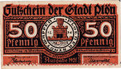 Germany 50 Pfennig Banknote, Plön, personnage, Mehl:1064.2a -