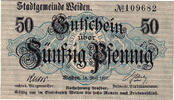 Germany 50 Pfennig Banknote, Weiden, Texte 1917-05-14, UNC(63) Mehl:W18 -