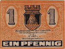 Germany 1 Pfennig Banknote, Zeulenroda, Lion 1920-01-01, UNC(63) Mehl:Z8.8a -