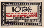 Germany 10 Pfennig Banknote, Waldenburg, Usine, Mehl:1371.14 -