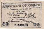 Germany 50 Pfennig Banknote, Sonderburg, paysage, 1920 UNC(63) Mehl:1240.1 -