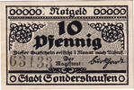 Germany 10 Pfennig Banknote, Sondershausen, tour, Mehl:1241.3 -
