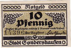 Germany 10 Pfennig Banknote, Sondershausen, Eglise, Mehl:1241.3 -
