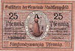 Germany 25 Pfennig Banknote, Stadtlengsfeld 25 Pfennig Monument, 1919 UNC(63) Mehl:S98.13a -