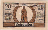 Germany 20 Pfennig Banknote, Solnhofen, personnage 1921 UNC(63) Mehl:1236.1 -