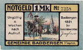 Germany 1 Mark Banknote, Badbergen, cheval, Mehl:58.1 -