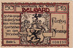 Germany 50 Pfennig Banknote, Belgard, Blason, Mehl:69.3a -