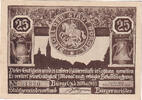 Germany 25 Pfennig Banknote, Bürgel, soldat, 1921 UNC(63) Mehl:201.1a -