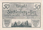Germany 50 Pfennig Banknote, Stecklenberg, ruine, Mehl:1258.2 -