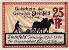 Germany 25 Pfennig Banknote, Steinfeld, champs, 1921 UNC(63) Mehl:1262.4 -