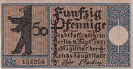 Germany 50 Pfennig Banknote, Berlin, moulin 1921-09-09, UNC(63) Mehl:92.1 -