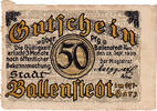 Germany 50 Pfennig Banknote, Ballenstedt, montagne, UNC(63) Mehl:61.1a -