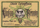 Germany 50 Pfennig Banknote, Schopfheim, famille 1921 UNC(63) Mehl:1201.2 -