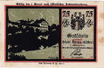 Germany 75 Pfennig Banknote, Berga, château, 1921 AU(55-58) Mehl:77.1 -