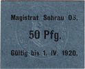 Germany 50 Pfennig Banknote, Sohrau, Texte 1920-04-01, UNC(63) Mehl:S83.4b -