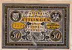 Germany 50 Pfennig Banknote, Ettlingen, Blason, Mehl:355.1a -
