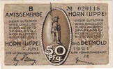 Germany 50 Pfennig Banknote, Horn, Bataille, Mehl:628.1a -